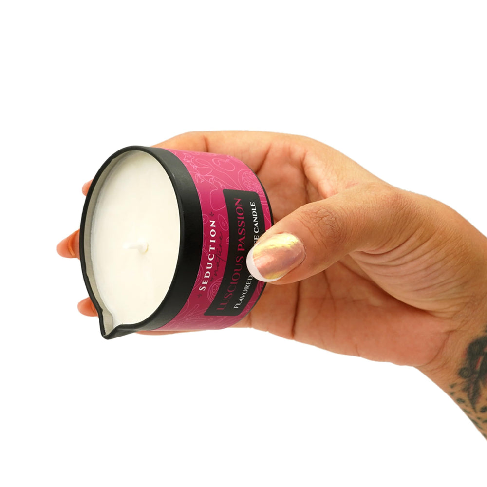 Pour melted massage oil onto skin for hydrating massage