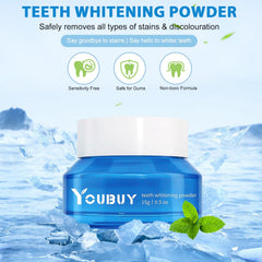 Toothbrush with whitening powder for toothpaste application