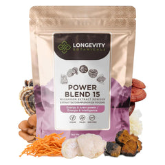 Power 15 Mushroom Blend bottle front