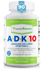 Power By Naturals ADK 10 bottle front showing 90 capsules for potential immune support.