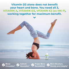 Icons highlighting vitamins A D3 and K2 high potency