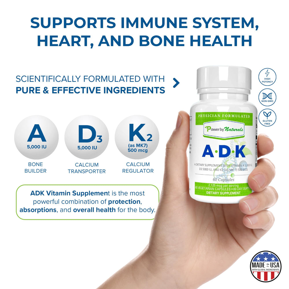 Natural ingredients background with ADK vitamins