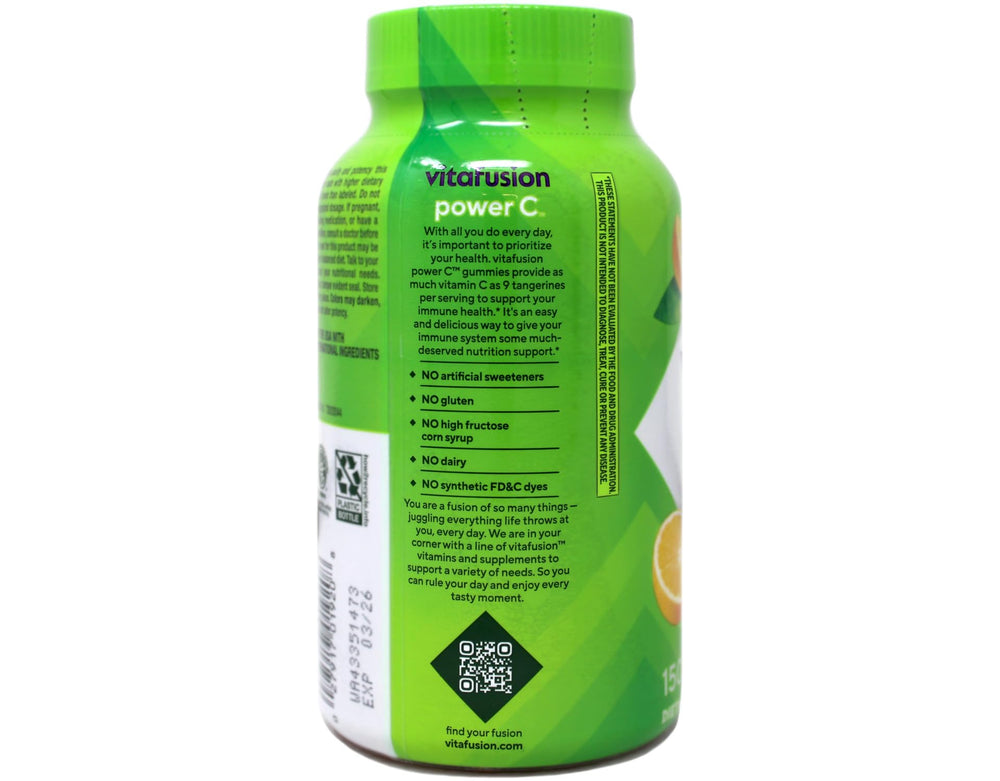 Close-up of Power C orange gummies for adults