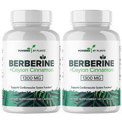 POWERED X PLANTS Berberine 1300mg with Cinnamon bottle - hero image