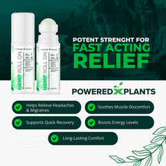 USA-made labeling on hemp oil roll-on bottle