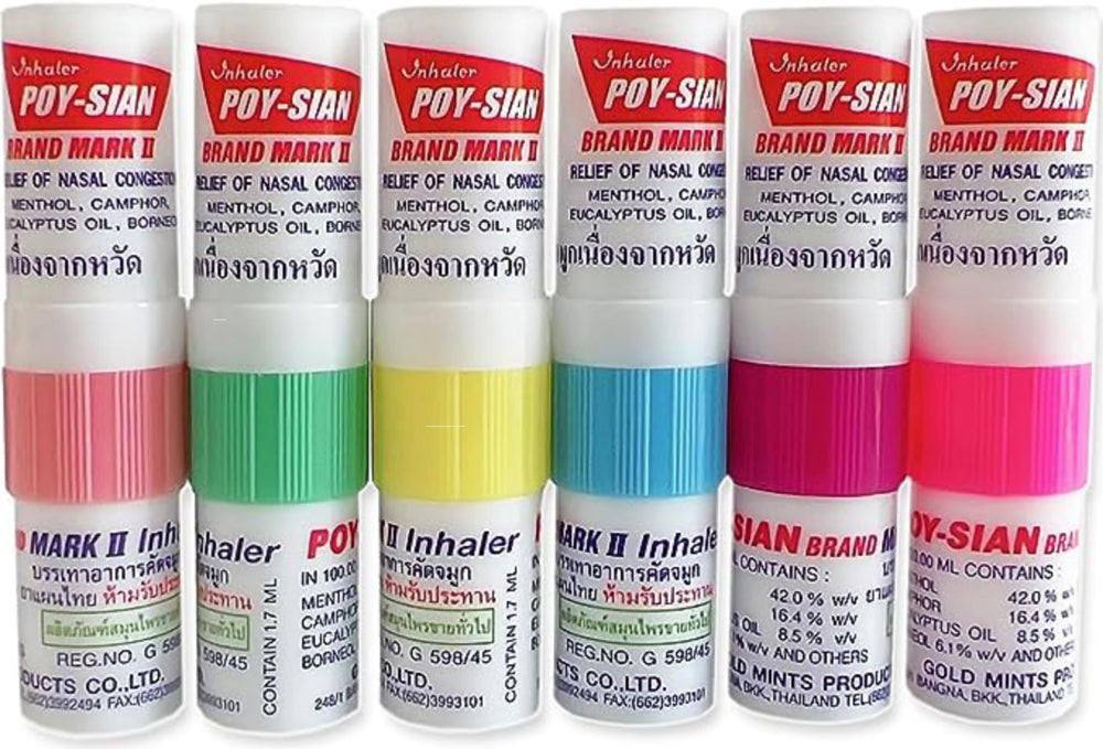 POY-SIAN Mark II nasal inhaler hero shot showing compact cooling design for congestion relief.