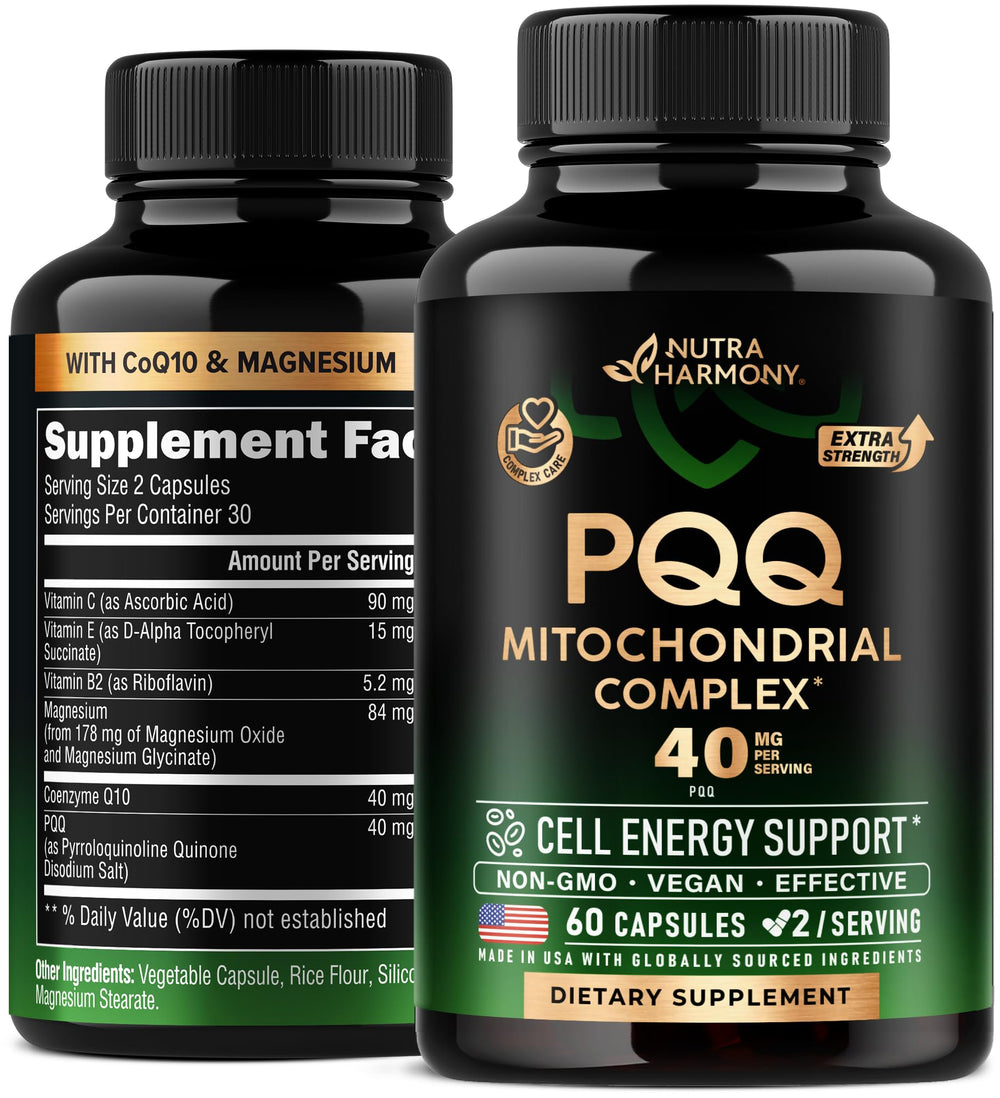 PQQ 40 mg with CoQ10 capsules – front label
