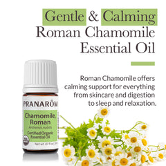 Pranarom Chamomile Roman diffuser scene for relaxing ambience and stress relief