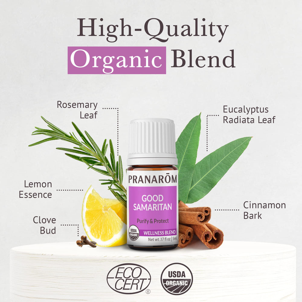 Diffuser emitting aroma with Good Samaritan Essential Oil Blend