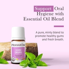 Gumm Dropps ingredients: peppermint, thyme, clove, lemon, cinnamon