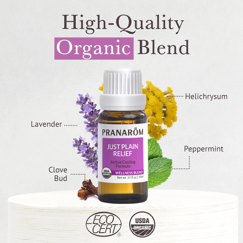 Front packaging of Pranarom Just Plain Relief