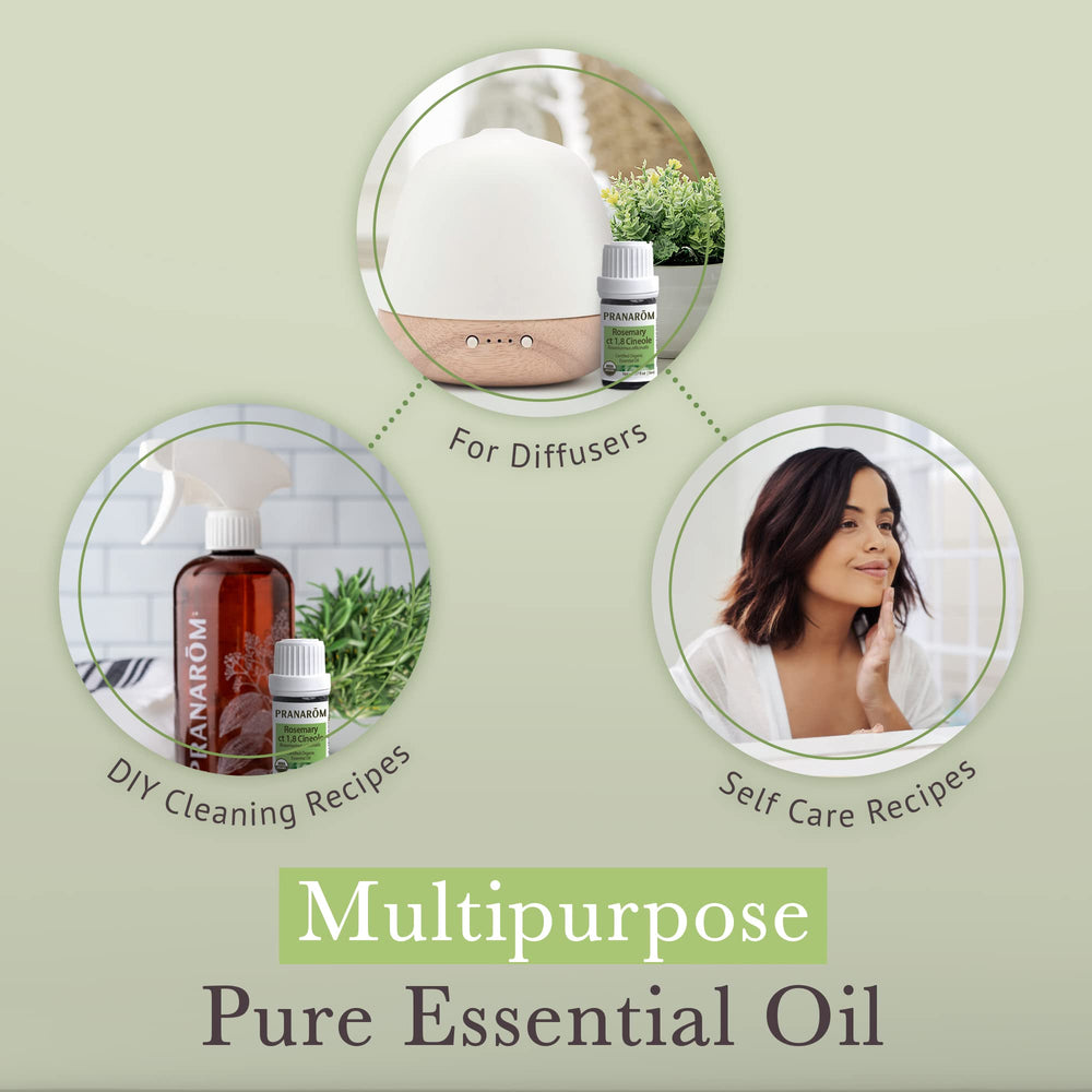 Pranarom Rosemary Cineole topical application, suitable when properly diluted for skincare.