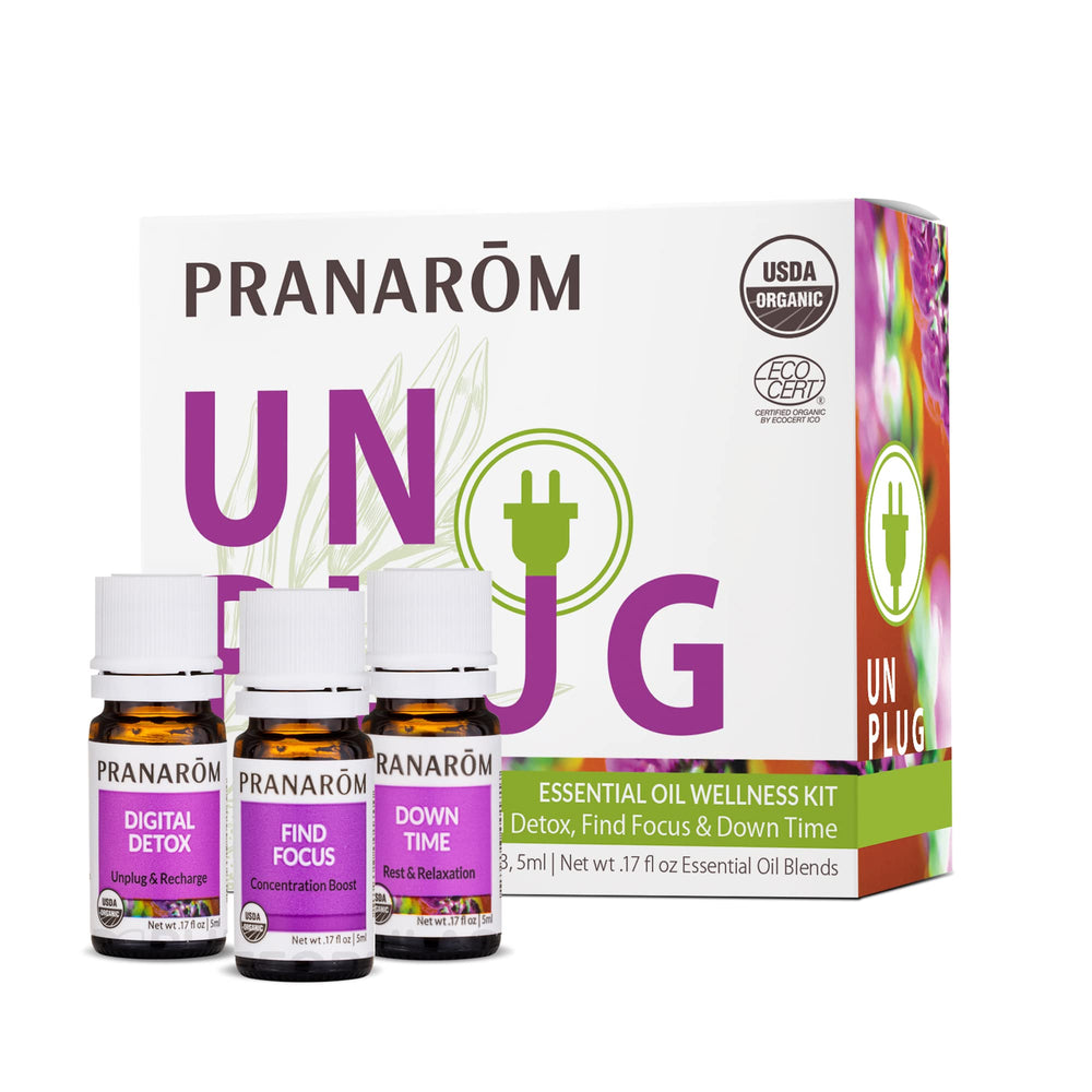 Pranarom Unplug Wellness Essential Oil Kit 3-pack bottles