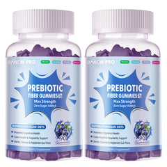 Front view of Prebiotic Fiber Gummies Blueberry 2-Pack packaging