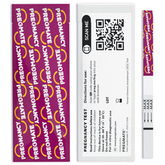 Instruction booklet and test strips from Pregmate kit