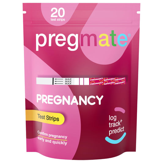 Pregmate 20-count pregnancy test strips box front view
