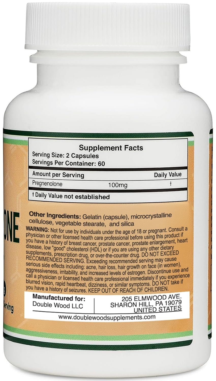 Close-up of Pregnenolone capsules (50 mg each)
