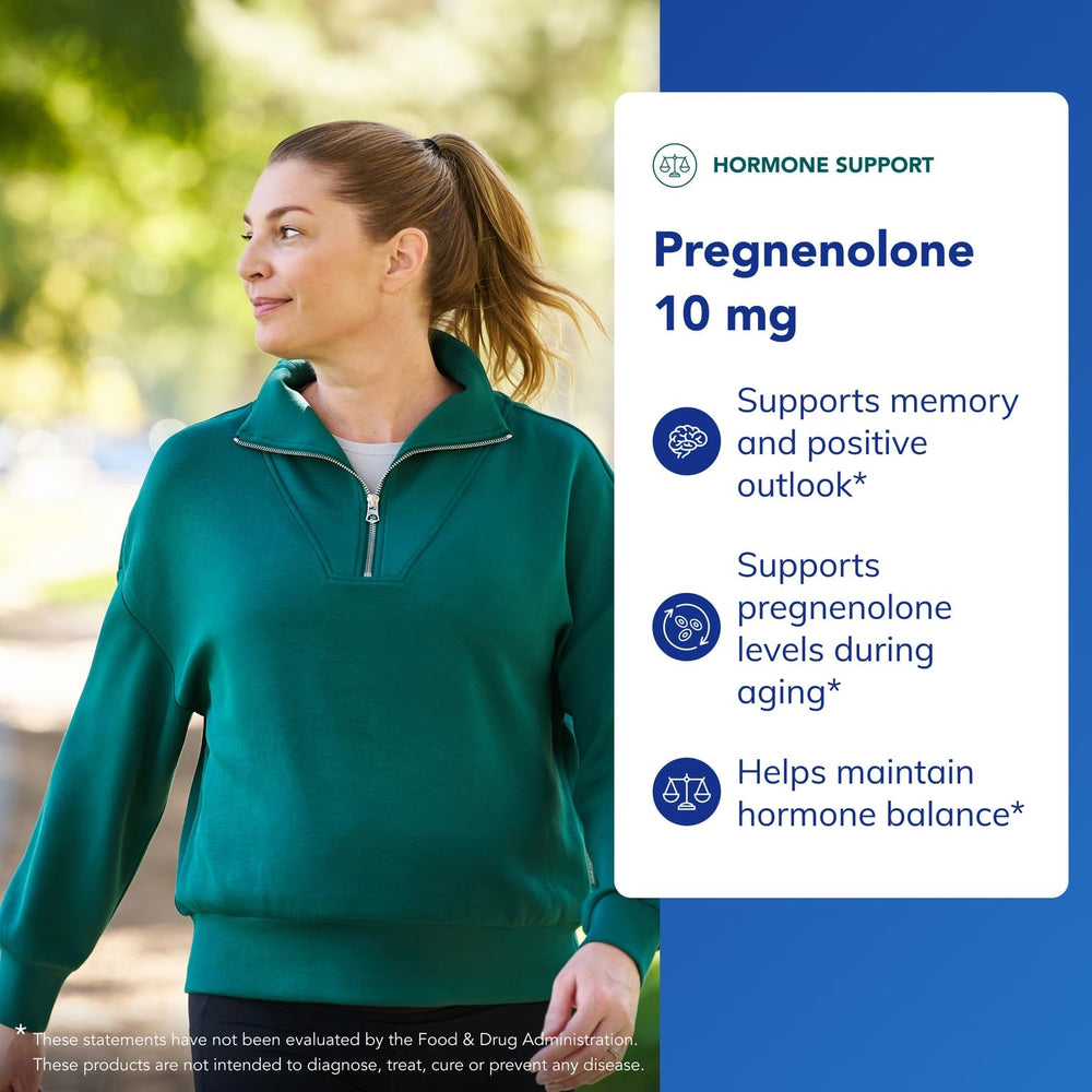 Supplement facts panel for pregnenolone 10 mg