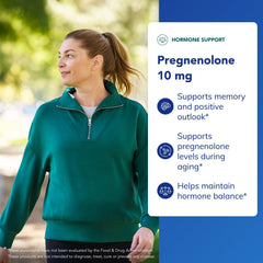 Supplement facts panel for pregnenolone 10 mg