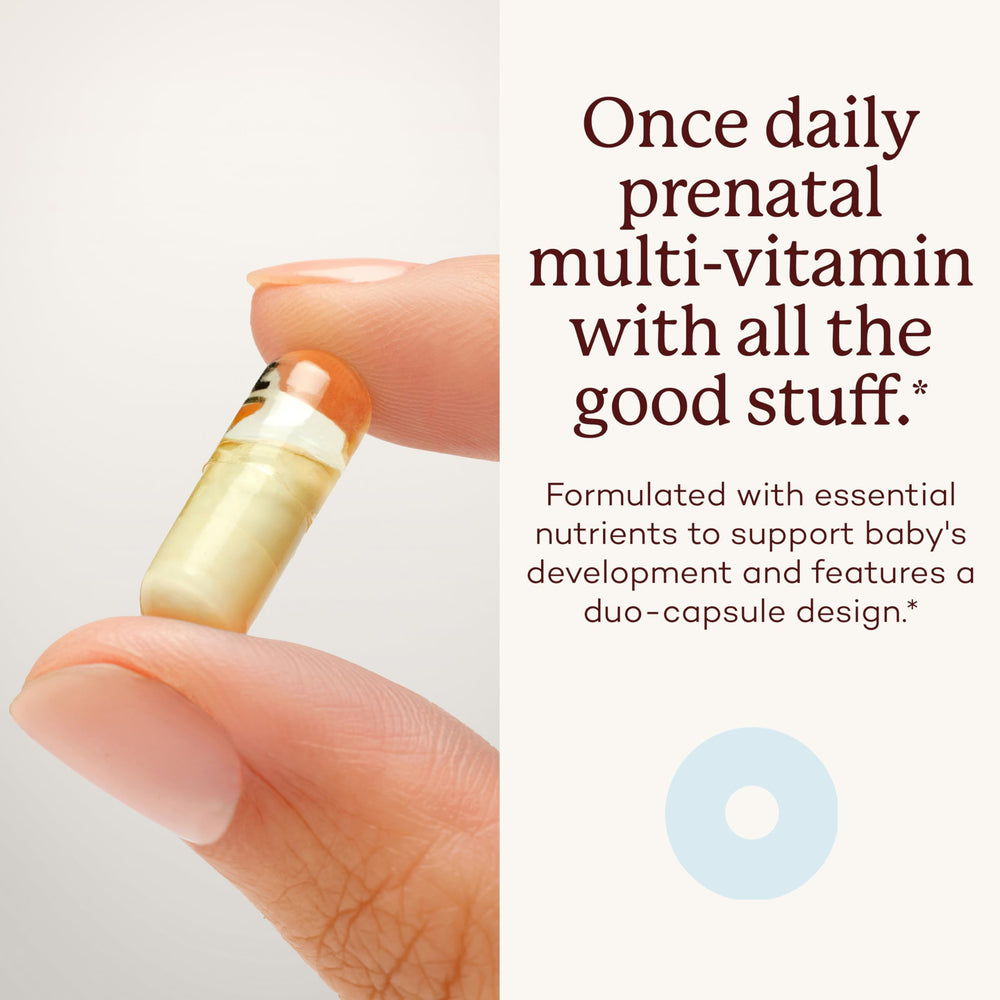 Folate and DHA highlighted on Premama Prenatal Vitamins packaging