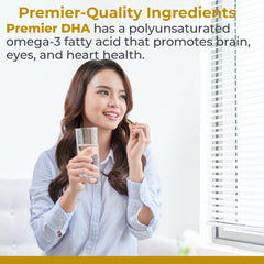 Bottle label highlighting vegan algae-derived DHA