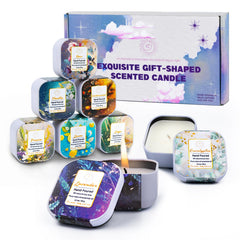 Lavender square candle 2.2 oz in eco-friendly tin