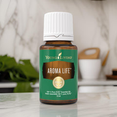 Label of premium-grade Aroma Life essential oil
