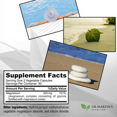 180 vegan capsules bottle for magnesium glycinate