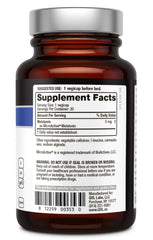 Back view showing supplement facts and Melatonin-SR information