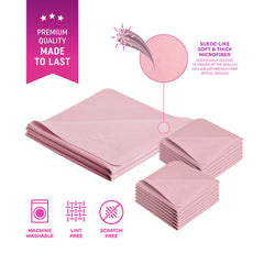 Pink microfiber cloth large size in use on a device