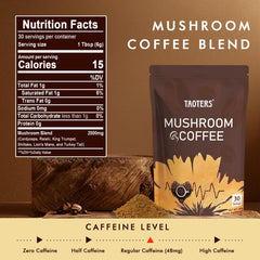 Premium mushroom coffee with coconut milk and MCT oil
