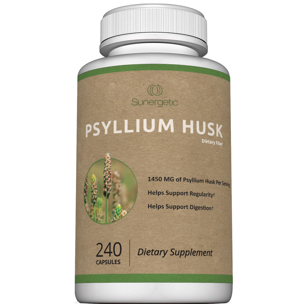 Premium Psyllium Husk Fiber Supplement 1450mg Bottle - 240 Capsules