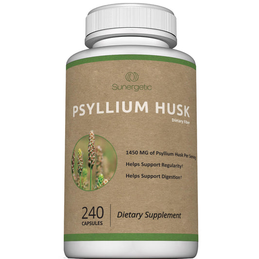 Premium Psyllium Husk Fiber Supplement 1450mg Bottle - 240 Capsules