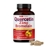 Front view of Premium Quercetin 98% with Bromelain bottle