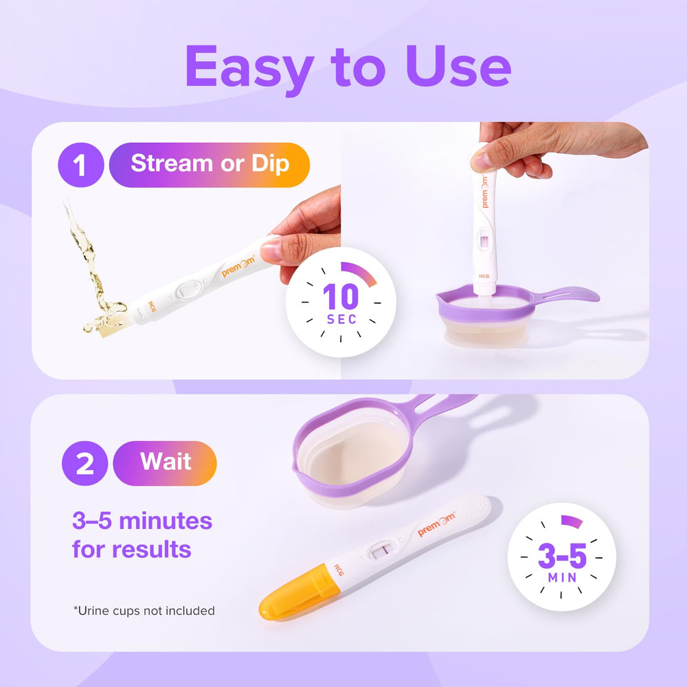 Premom app interface next to a test kit