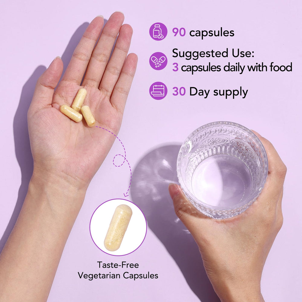 Image detailing ingredients: Myo-Inositol, D-Chiro Inositol, CoQ10, Folate, Vitamin D3