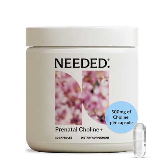 Front view of Prenatal Choline+ Liquid Capsules bottle