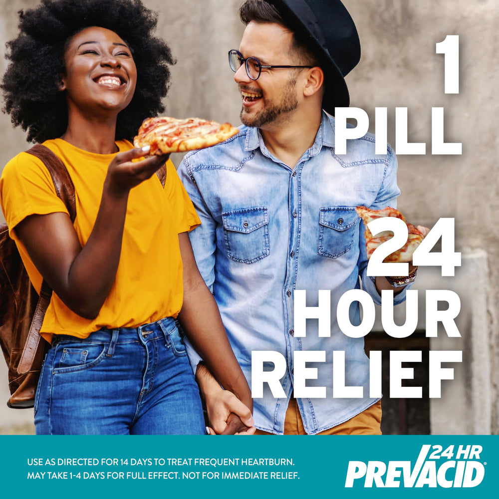 Prevacid 24HR bottle and box together reinforce trusted heartburn relief.