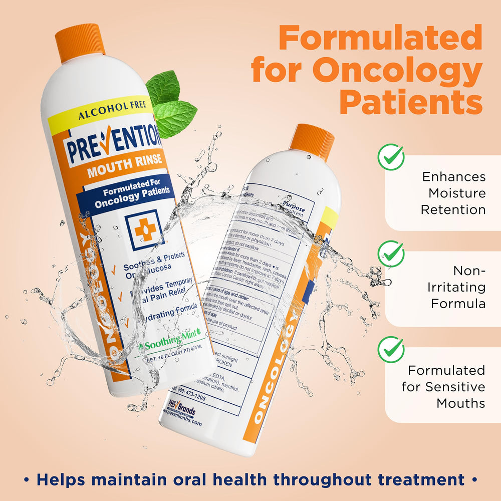Pouring Prevention Oncology Mouthwash into a cap