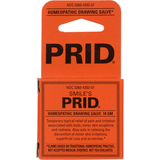 Front view of Smile's Prid drawing salve 18 g in pack of 2