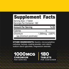 Close-up of bottle label showing 1000mcg per tablet
