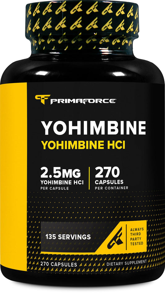 PrimaForce Yohimbine HCl 2.5mg 270-caps bottle label