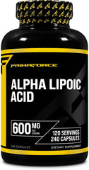 Primaforce Alpha Lipoic Acid 600mg bottle – front view