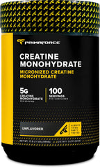 Front view of Primaforce Micronized Creatine Monohydrate Powder 500 g bottle