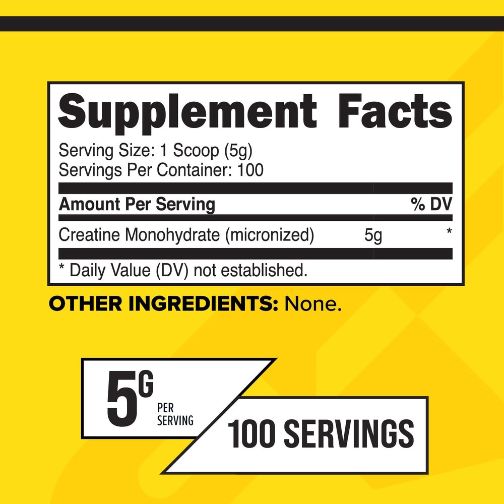 Side view of Primaforce 500 g creatine bottle