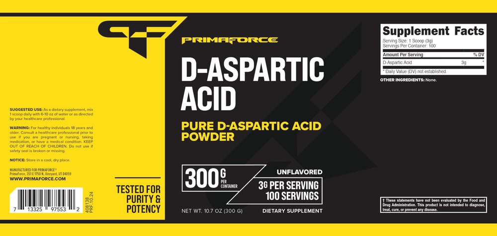 Vegetarian, Non-GMO D-Aspartic Acid 300g product image