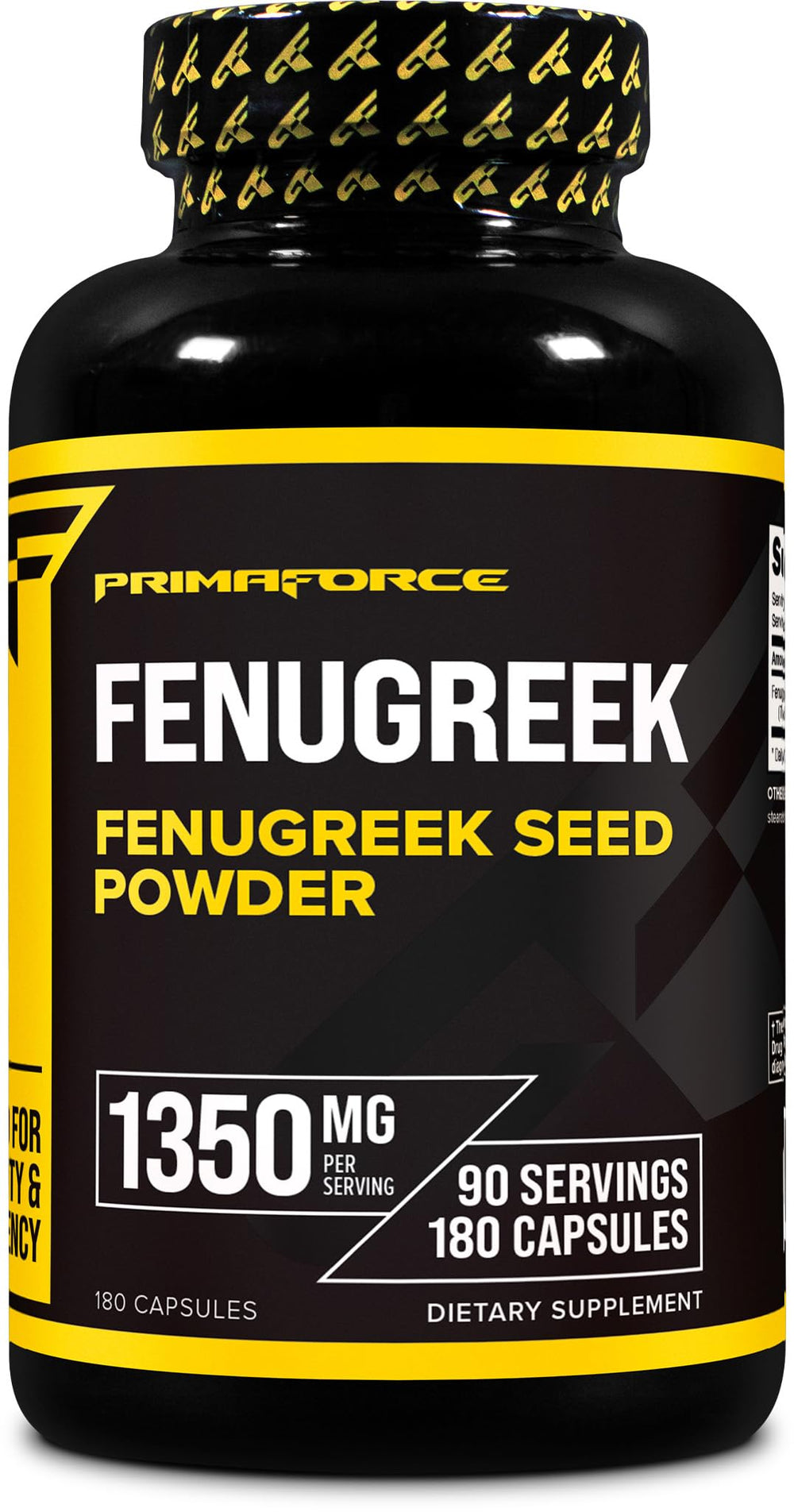 PrimaForce Fenugreek Seed Capsules bottle (180 capsules)
