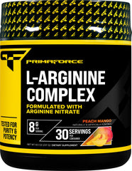 PrimaForce L-Arginine Complex Powder Peach Mango bottle with 30 servings