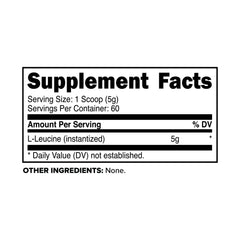 Front view of Primaforce L-Leucine powder bottle