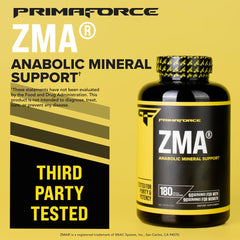 Primaforce ZMA bottle with capsules spilling nearby
